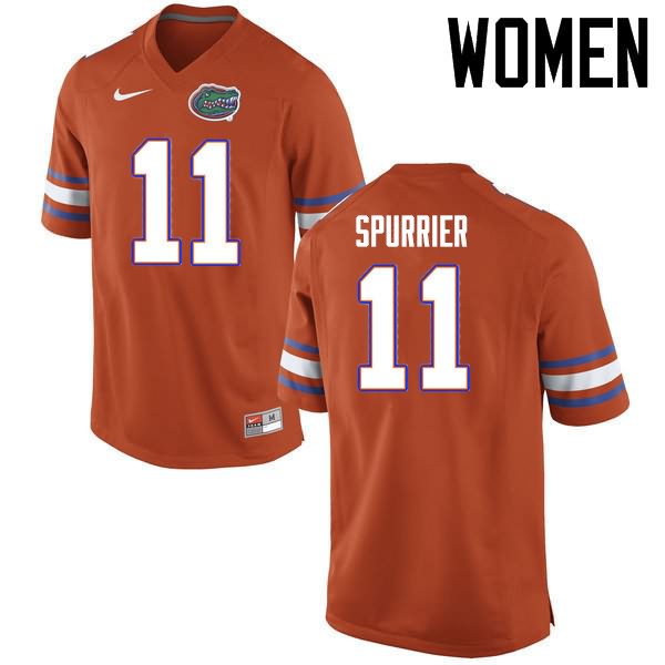 NCAA Florida Gators Steve Spurrier Women's #11 Nike Orange Stitched Authentic College Football Jersey UXP2064TA